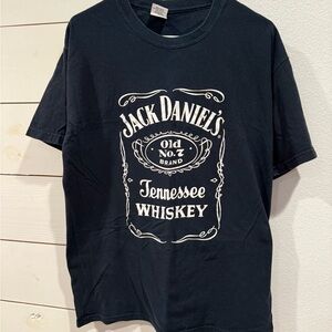 Gildan Black Short Sleeve T-Shirt with White Jack Daniel's Logo